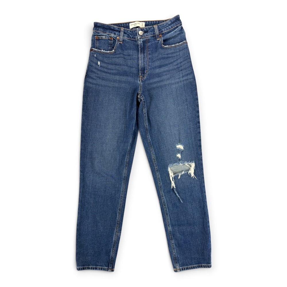 Abercrombie Fitch The Mom Jeans Womens 27 4L Curve Love High Rise Distressed Y2K